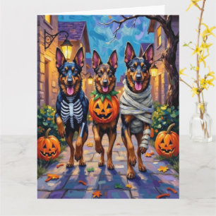 Belgische herdershonden Trick-or-Treating Hallowee Kaart