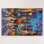 Belgische Herdershonden Trick-or-Treating Hallowee Legpuzzel (Horizontaal)