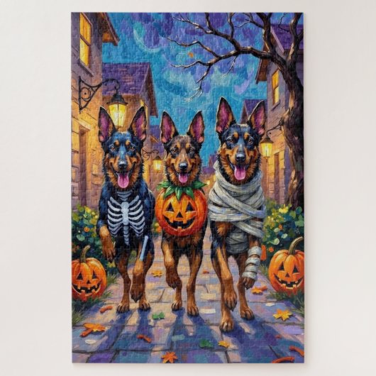 Belgische Herdershonden Trick-or-Treating Hallowee Legpuzzel (Verticaal)