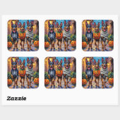Belgische Herdershonden Trick-or-Treating Hallowee Vierkante Sticker (Vel)