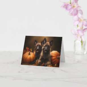 Belgische Herderspup Herfstvreugde Pompoen Kaart