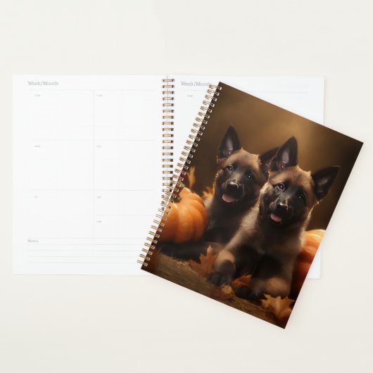 Belgische Herderspup Herfstvreugde Pompoen Planner (Display)