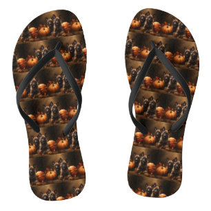 Belgische Herderspup Herfstvreugde Pompoen Teenslippers
