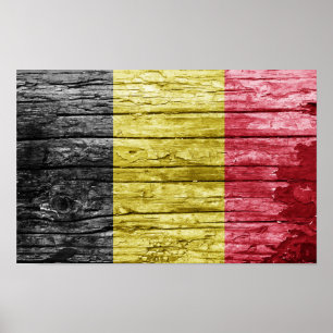 Belgische houten vlag poster