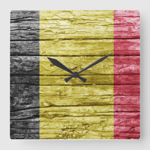 Belgische houten vlag vierkante klok