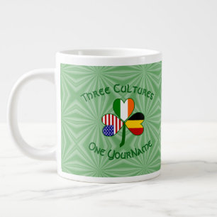 Belgische Ierse Amerikaanse Klaver Vlag Persoonlij Grote Koffiekop