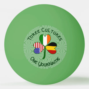 Belgische Ierse Amerikaanse Klaver Vlag Persoonlij Pingpongbal