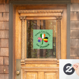 Belgische Ierse Amerikaanse Klaver Vlag Persoonlij Raamsticker