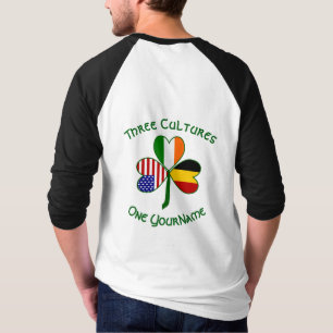 Belgische Ierse Amerikaanse Klaver Vlag Persoonlij T-shirt