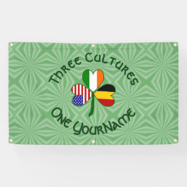 Belgische Ierse Amerikaanse Shamrock vlag geperson Spandoek