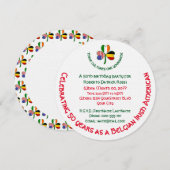 Belgische Ierse USA Shamrock gepersonaliseerde ver Kaart (Voorkant / Achterkant)