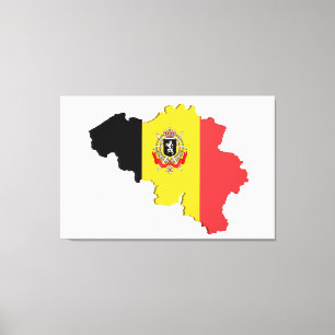 Belgische kaart canvas afdruk