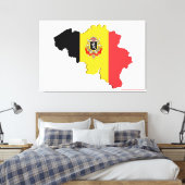 Belgische kaart canvas afdruk (Insitu (Slaapkamer))