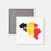 Belgische kaart en vlag magneet (Voorkant / Achterkant)