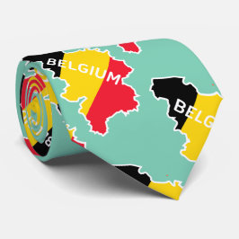 Belgische kaart en vlag stropdas