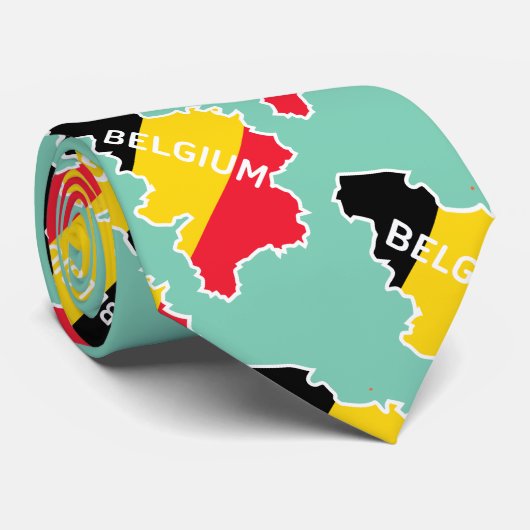 Belgische kaart en vlag stropdas (Opgerold)