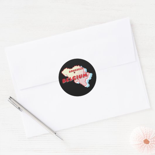 Belgische kaart ronde sticker (Envelop)