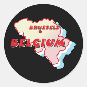 Belgische kaart ronde sticker