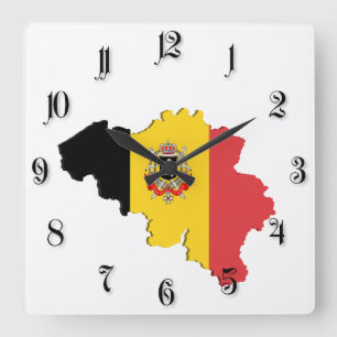 Belgische kaart vierkante klok