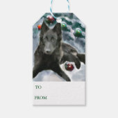 Belgische kerstcadeautags voor Sheepdog Cadeaulabel (Voorkant)