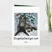 Belgische kerstcadeautjes bij Sheepdog Feestdagen Kaart (Achterkant)