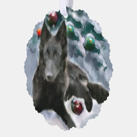 Belgische kerstcadeautjes bij Sheepdog Ornament Kaart (Links)