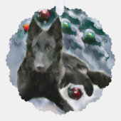 Belgische kerstcadeautjes bij Sheepdog Ornament Kaart (Voorkant)