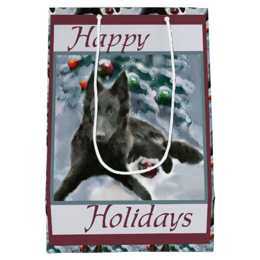 Belgische kersthond medium cadeauzakje (Achterkant)