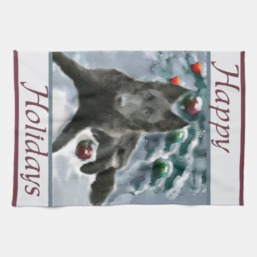 Belgische kersthond theedoek (Horizontaal)