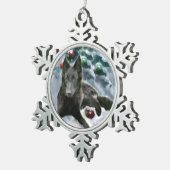 Belgische kersthond tin sneeuwvlok ornament (Rechts)