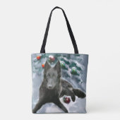 Belgische kersthond tote bag (Achterkant)