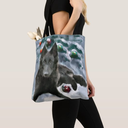 Belgische kersthond tote bag (Dichtbij)