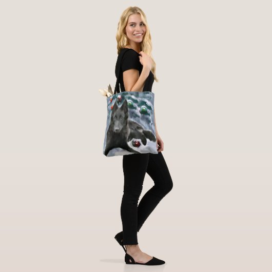 Belgische kersthond tote bag (Op model)