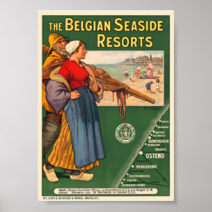 Belgische Kustplaatsen Vintage Poster 1910