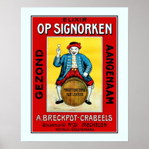 Belgische likeur met Mechelen-pop van 1930 Poster