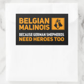 Belgische Malinese Duitse herders hebben ook helde Rechthoekige Sticker (Tas)