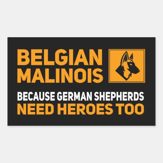 Belgische Malinese Duitse herders hebben ook helde Rechthoekige Sticker (Voorkant)