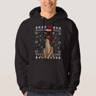 Belgische Malinoi Dog Santa Hat Xmas Ugandekerst Hoodie