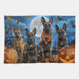 Belgische Malinoi Halloween Griezelen Theedoek