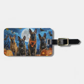 Belgische Malinoi Halloween Spooky Bagagelabel (Voorkant horizontaal)