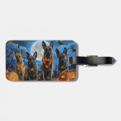 Belgische Malinoi Halloween Spooky Bagagelabel (Achterkant horizontaal)