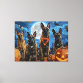 Belgische Malinoi Halloween Spooky Canvas Afdruk (Voorkant)