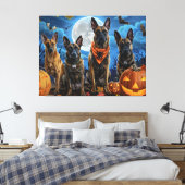 Belgische Malinoi Halloween Spooky Canvas Afdruk (Insitu (Slaapkamer))