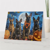 Belgische Malinoi Halloween Spooky Kaart (Voorkant)