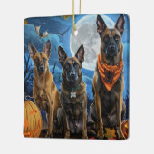 Belgische Malinoi Halloween Spooky Keramisch Ornament (Links)