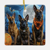 Belgische Malinoi Halloween Spooky Keramisch Ornament (Voorkant)