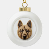 Belgische Malinoi hond 3D geïnspireerd Keramische Bal Ornament (Voorkant)
