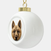 Belgische Malinoi hond 3D geïnspireerd Keramische Bal Ornament (Rechts)