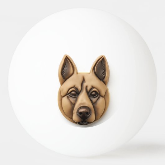 Belgische Malinoi hond 3D geïnspireerd Pingpongbal (Achterkant)