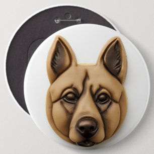 Belgische Malinoi hond 3D geïnspireerd Ronde Button 6,0 Cm